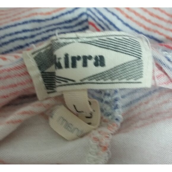 Kirra Top Large Striped Chevron Open Back Pocket Short Sleeve Multi Color - Picture 5 of 5